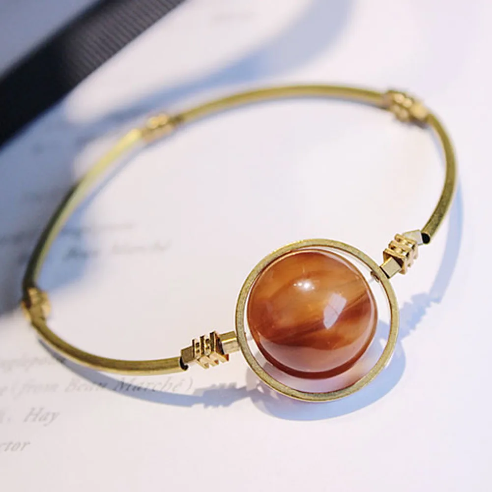 

South Korea Handmade Natural Stone Transfer Bead Bracelet Female Retro Minimalist Fashion Bracelets Boho Jewelry