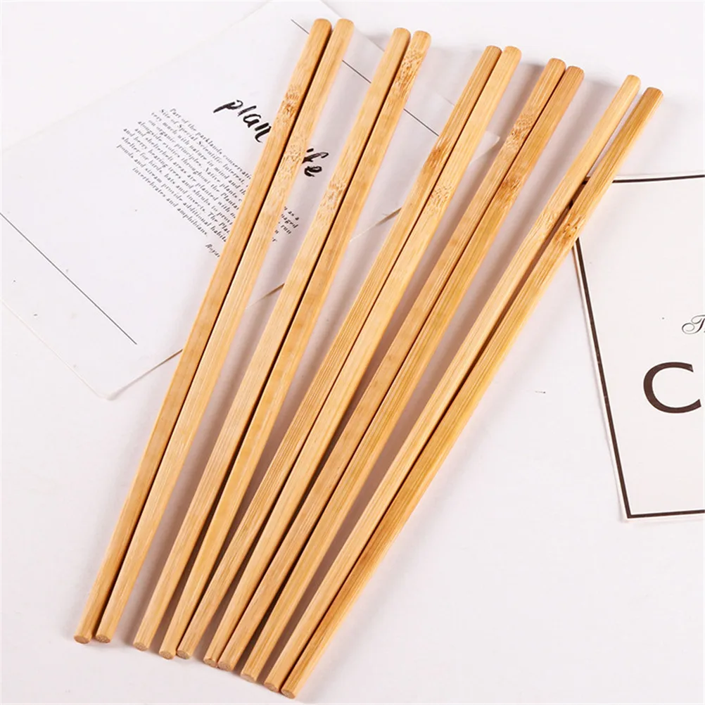 5 пар натуральные деревянные бамбуковые палочки для еды посуда для здоровья без лака восковая посуда китайские инструменты Kichen
