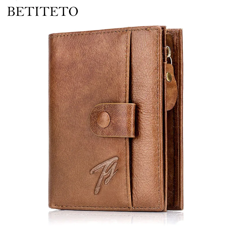 

Betiteto Brand Genuine Leather Men Wallet Male Coin Purse Carteras Kashelek Handy Portomonee Cuzdan Partmone Vintage Money Bag