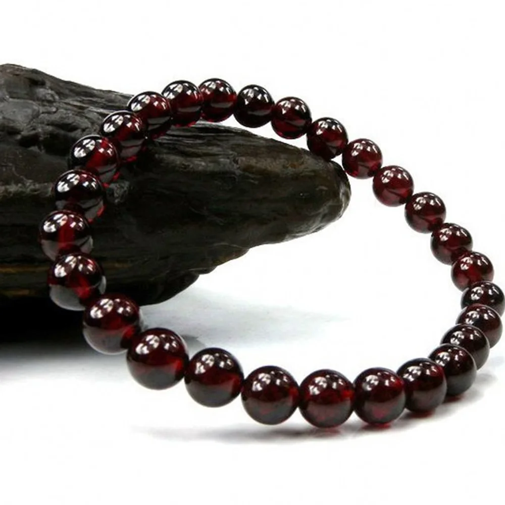 

Fashion Jewelry 5mm Boutique Red Garnet Bracelet Natural Garnet Bracelet Crystal Jewelry Red Pomegranate Bracelet Accessories