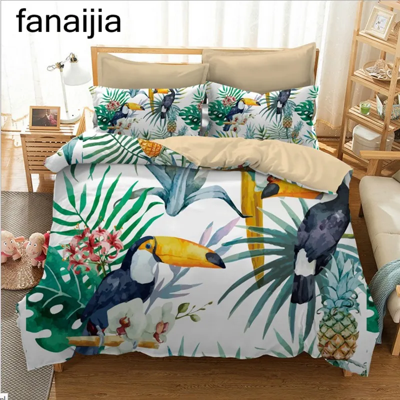 Fanaijia Bohemia 3d Bedding Sets Tropical Plants Printing Duvet
