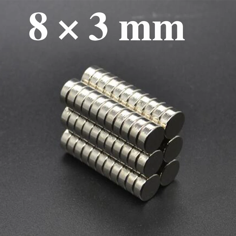 

HYSAMTA 50pcs 8mm x 3mm Neodymium Disc 8X3 Rare Earth N50 8*3 Strong Magnet Craft Models NEW Art Craft Connection 8*3mm