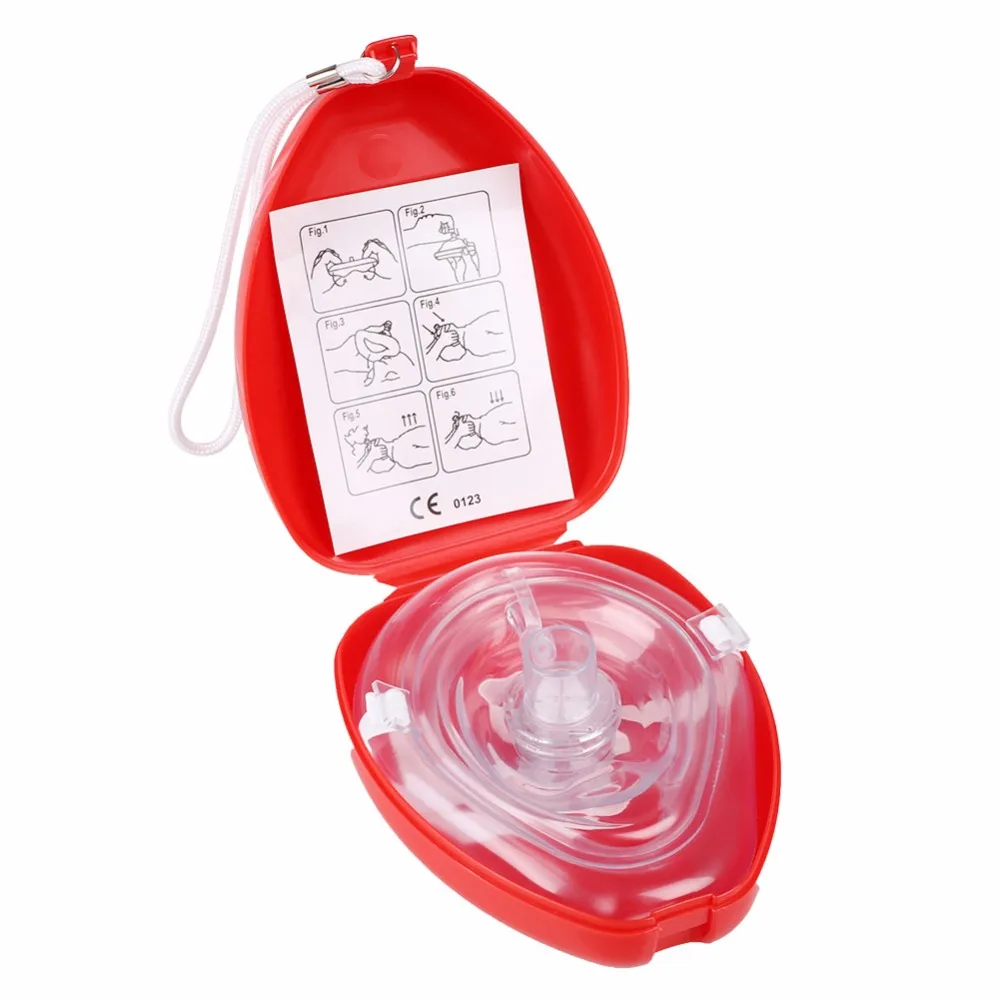 2 шт./упак. Cpr Resuscitator Rescue Mask/CPR уход за кожей лица щит/первой помощи CPR дыхательная маска для тренировок красный коробка