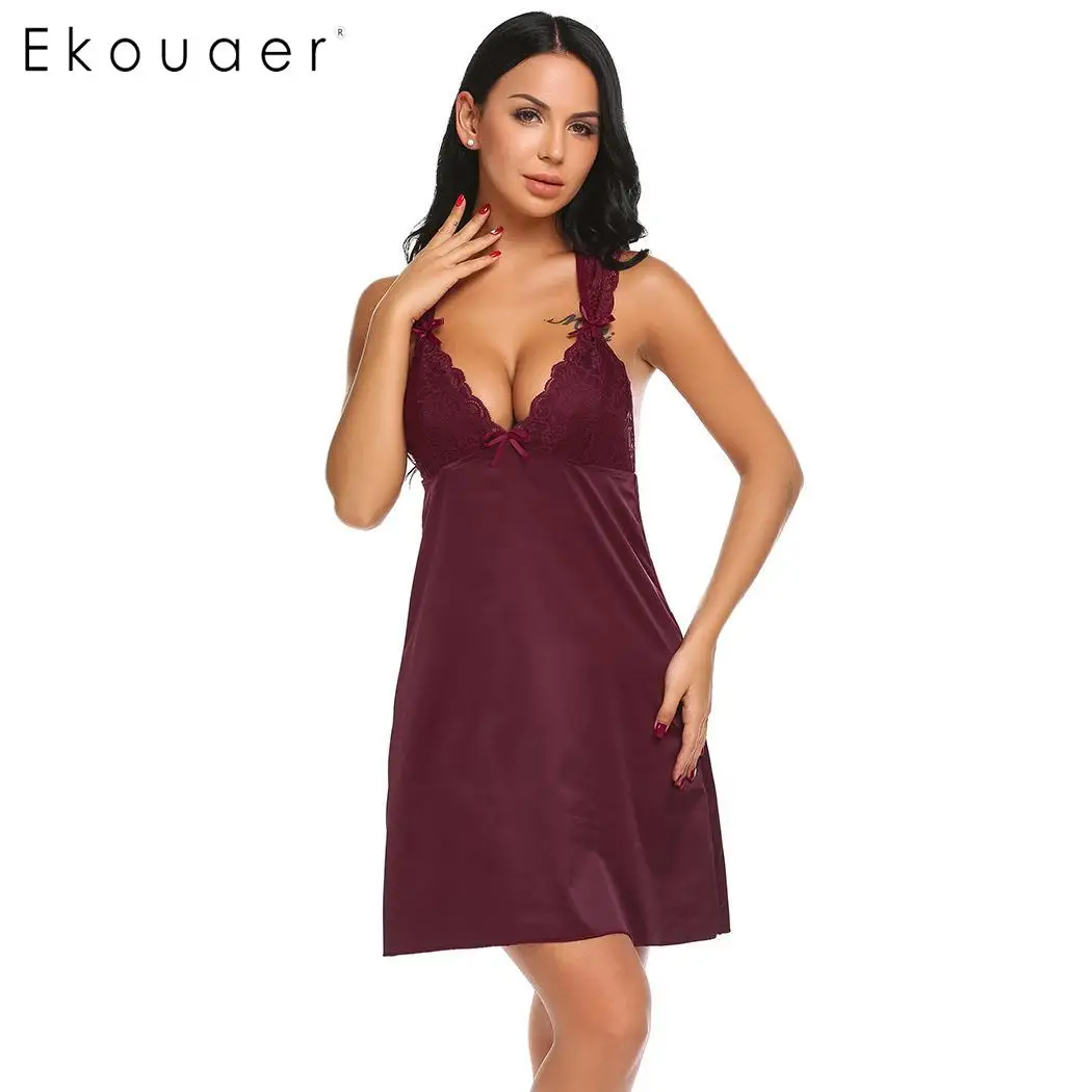 deep v neck nightgown