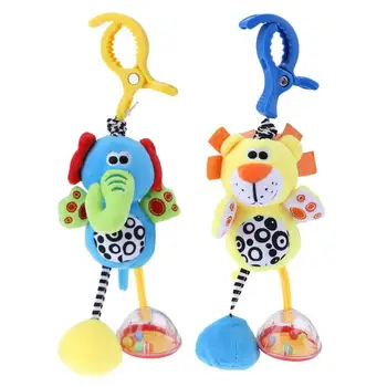 

Baby Kids Soft Plush Animal and Lion Shape Rattles with Clip Baby Stroller Crib Hanging Toys Dolls Wind Chimes