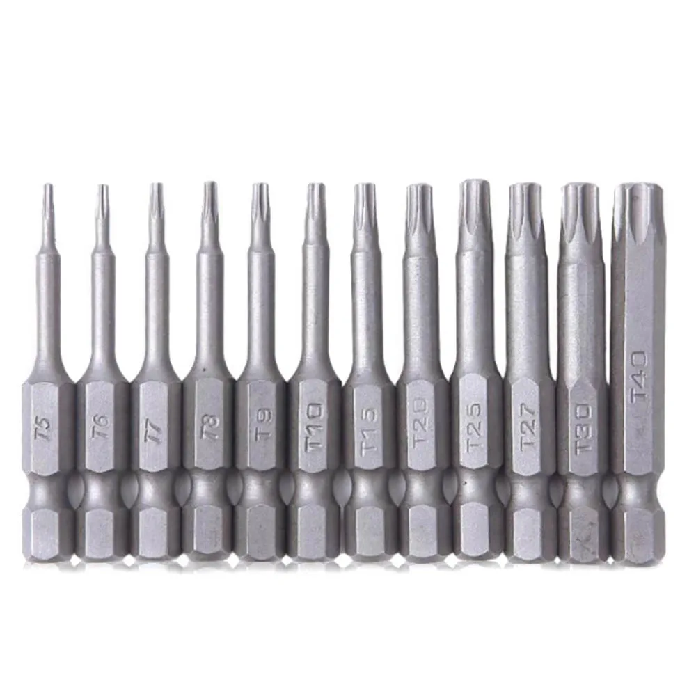

12Pcs Security Bit Set Tamper Proof Screwdriver Drill Bit Screw Driver Bits Hex Torx Flat Head 1/4" Driver Bits Hand Tools