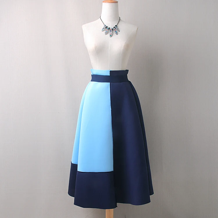 Модная Лоскутная хлопковая длинная юбка для женщин средней длины Новое поступление 2 цвета M, L