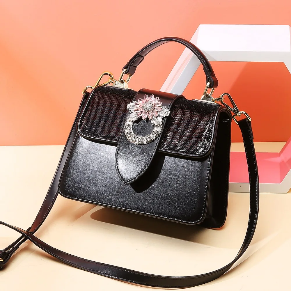 

Shoulder Bags Women Casual Wide Strap Black Flap Bag Split Leather Ladies Crossbody Bag Female Luxury Messenger Bags Sac A Main