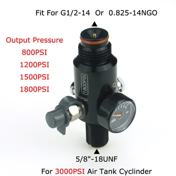

New Paintball Air Gun Airsoft PCP 3000PSI HPA Tank Regulator Valve Output Pressure 800/1000/1200/1800PSI 5/8"-18UNF Threads