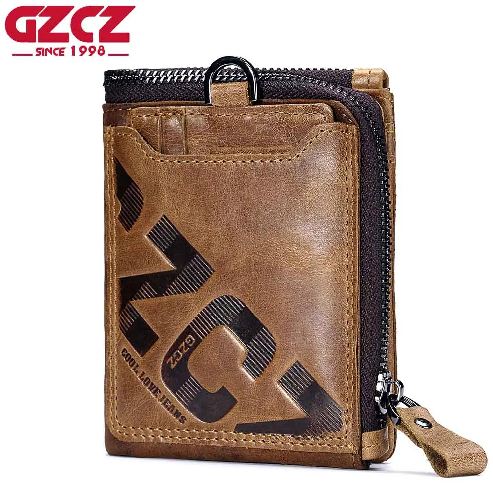 GZCZ Genuine Leather Men Wallet Fashion Coin Purse Card Holder Small Wallet Men Portomonee Male Clutch Zipper Clamp For Money GZCZ Genuine Leather Men Wallet Fashion Coin Purse Card Holder Small Wallet Men Portomonee Male Clutch Zipper Clamp For Money