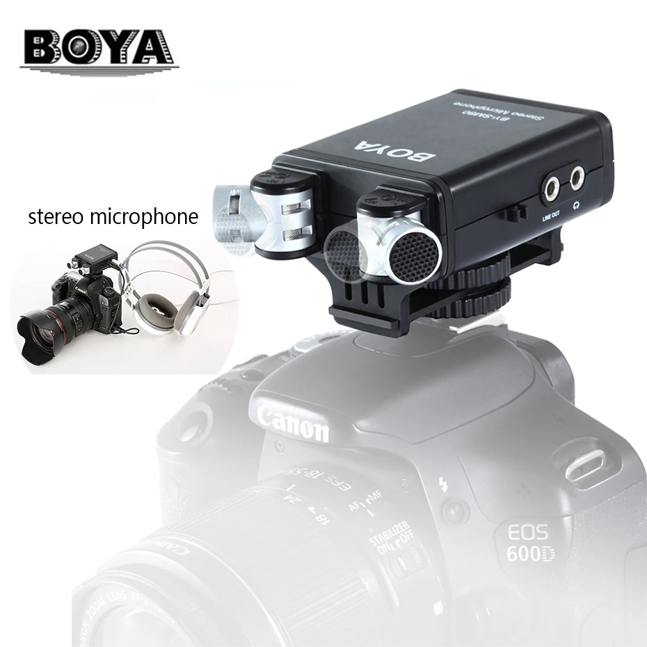 

BOYA BY-SM80 Stereo Video Microphone X/Y Condenser Mic for Canon Nikon Sony Pentax DSLR Audio Recorder Camera Video Camcorder