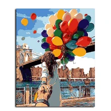 MOLEK Romentic картина маслом по номерам пара с воздушными шарами акриловая живопись на холсте домашний Декор стены искусства для гостиной