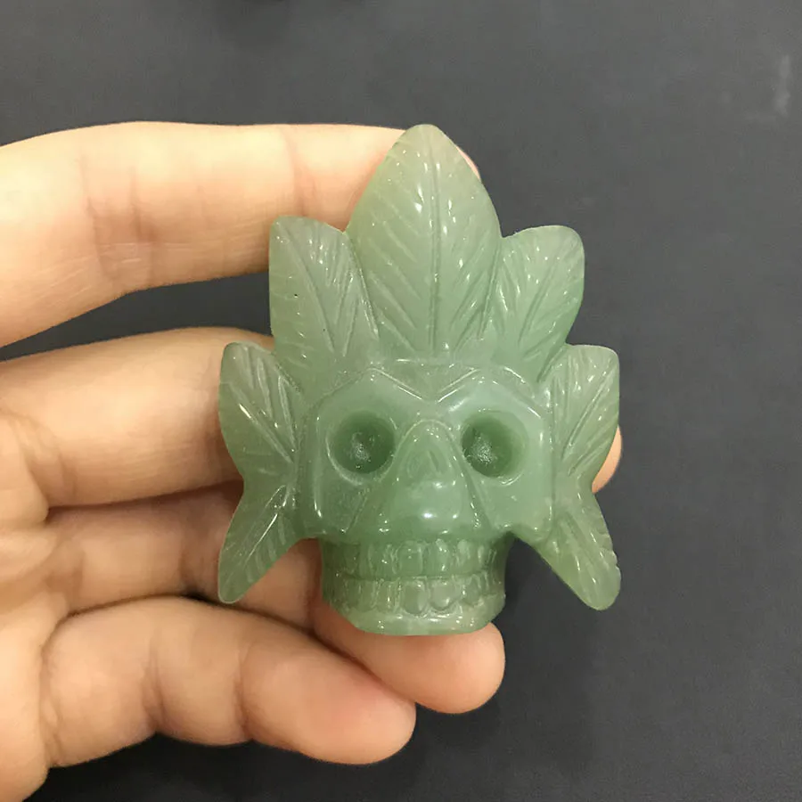green aventurine indian skull 3