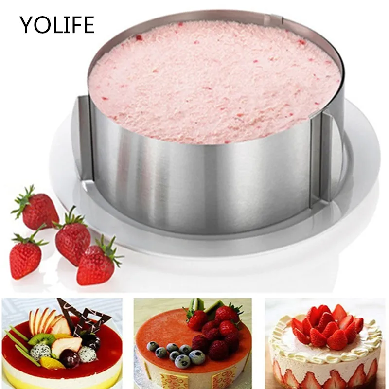 

16-30CM Retractable Stainless Steel Circle Mousse Ring Baking Tool Set Cake Mold Size Adjustable Bakeware decorating supplies