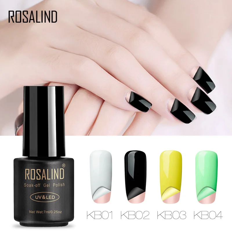 

ROSALIND Gel 1S 7ml Peel Off Gel Nail Polish No Need Remover Multi-Use Primer Nail Varnish Tear to Remove UV Glitter Poly Gel