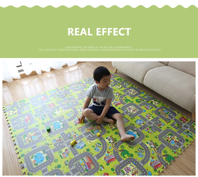 Tapete de Jogo do Bebê Cidade Estrada Espuma Tapee Infantil Tapis Enfant Quebra-cabeça Bebê Tapete Crianças 9 Pçs 30*30*1cm Jcc Eva 5 quebra-cabeça bebê tapete crianças 9 pçs 30*30*1cm