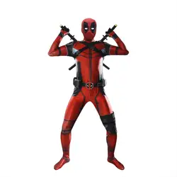 Новые 2 Дэдпул Deadpool Косплэй костюм Уэйд Уилсон костюм красный Дэдпул Lycral Косплэй комбинезон для Хэллоуина Вечерние