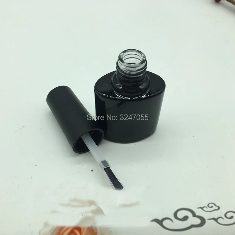 10 мл 10pcs30pcs50pcs черная пустая стеклянная бутылка для лака ногтей прозрачные