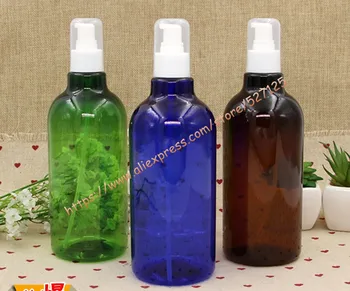 

500ml Inclined shoulder PET bottle with white plastic pump.lotion/hand wash/Shampoo/moisturizer/facial water bottle