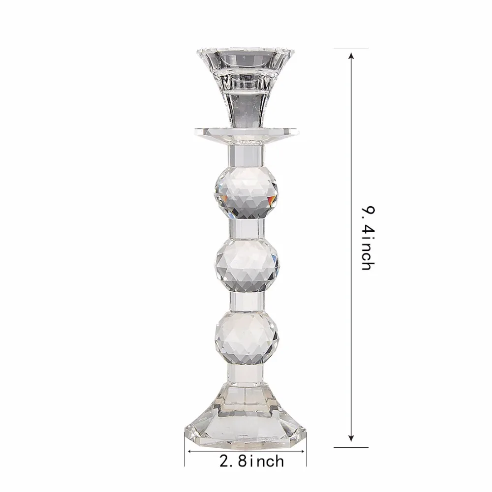 H& D классический хрустальный подсвечник 9,4 '', декоративный подсвечник, романтичный домашний декор для свадебного ужина