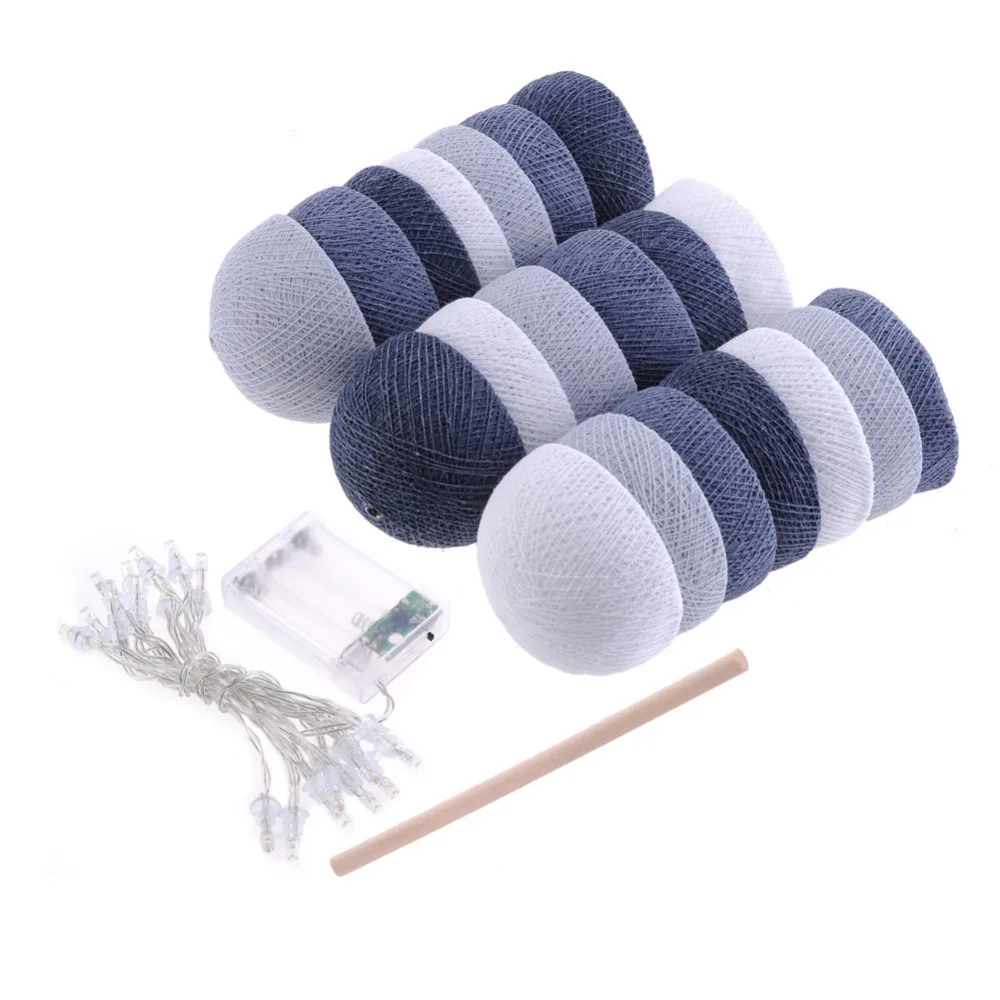 

20Pcs/lot Cotton Led Christmas Ball String Lights XMas Decoration Lighting Weeding Party Decoration Light Warm White