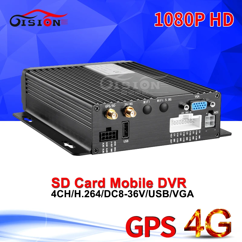 

4CH GPS 4G 256G SD Bus Mobile Dvr Real Time Remote Monitoring Loop Recording Video Recorder Support Andriod Phone Ios Phone PC
