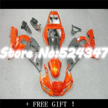 

B Injection Orange black fairings for YZF-R6 98-02 YZF R6 98 99 00 01 02 YZF 600 R6 1998 1999 2000 2001 2002 fairing kits