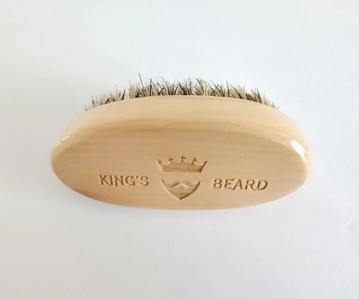 الرجال الحلاقة فرشاة المحمولة البسيطة الخنزير فرشاة لشعر اللحية الخشن الشارب اللحية الرعاية شعار محفور 8x4 سنتيمتر