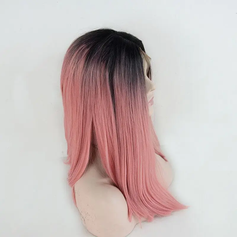 Прямые синтетические волосы Синтетические волосы на кружеве и часть парик 24 дюймов парики для Для женщин 7 цветов Ombre выбор волосы Косплэй парик