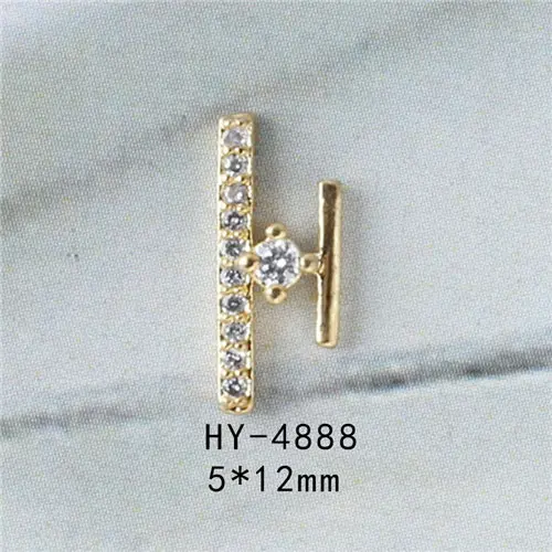 HY4888 5 шт./лот, подвеска/крылья/цепь, 3D сплав, дизайн ногтей, циркон, жемчуг, металл, маникюрные аксессуары для ногтей, сделай сам, украшения ногтей, подвески - Цвет: HY4888