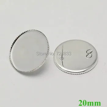 

Blank Earrings post Bases 20mm Inner Round Bezel Tray w/ a Loop Back Cabochon Stud Earrings Settings Crafts Findings Silver tone