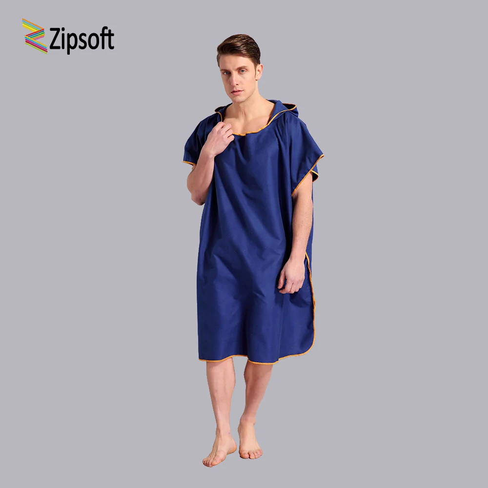 Zipsoft Beach Towel Absorbent Microfiber Changing Poncho Mulitcolor Hooded Towel 91*109cm Easy for Changing Cloth on Beach