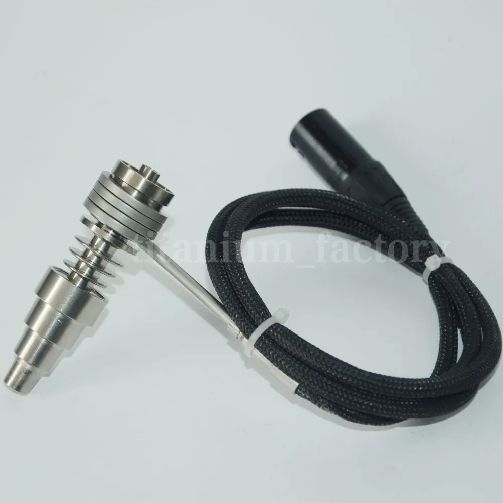 

10/14/18mm 6 in 1 adjustable Highly Educated Grade 2 Titanium Domeless E-Nail Nail for 16mm or 20mm Enail Coil