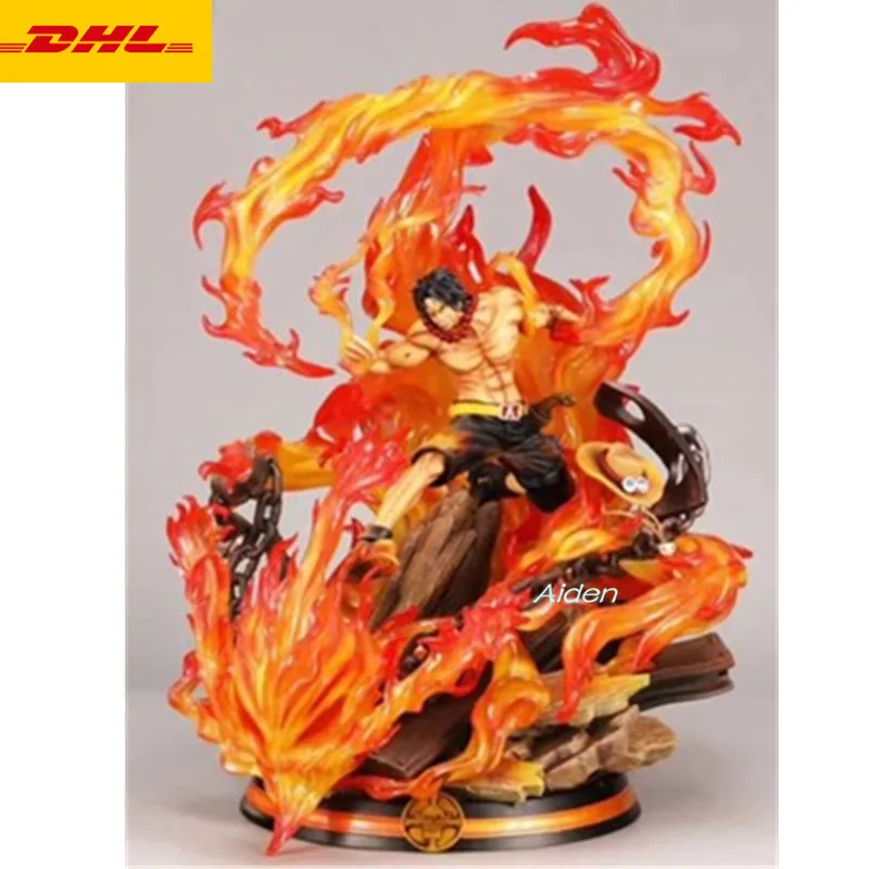 

18" ONE PIECE Statue The Straw Hat Pirates Bust Portgas D. Ace Full-Length Portrait Luffy GK Action Figure PF Toy BOX 46CM B1264