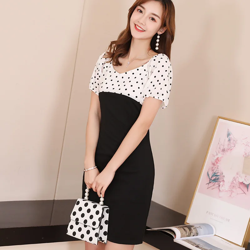 

Summer 2019 Korean Women White Shirt Dress Casual Short Sleeve Slim Patchwork Mini Dress Elegant Streetwear Ladies Short Dresses