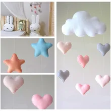 Romántico suave bebe niño pequeño peluche cama colgantes nube corazón estrella bebé cuna móvil cuna cochecito cama cochecito colgante Decoración