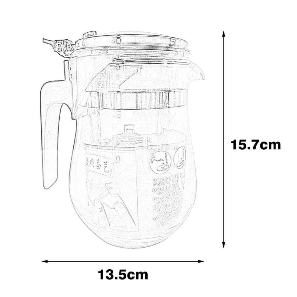 500 мл термостойкий стеклянный чайник китайский чайный набор кунг-фу пуэр чайник цветочный чайник удобный чайный набор для дома и офиса