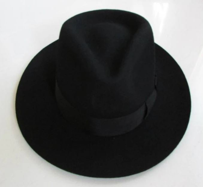 Леди шерстяная шляпа-котелок Шляпа Fedora Войлок Billycock шапки зимняя мода котелок шляпа шерсть шляпы Федора и трибли перо шляпа B-8130 - Цвет: Черный