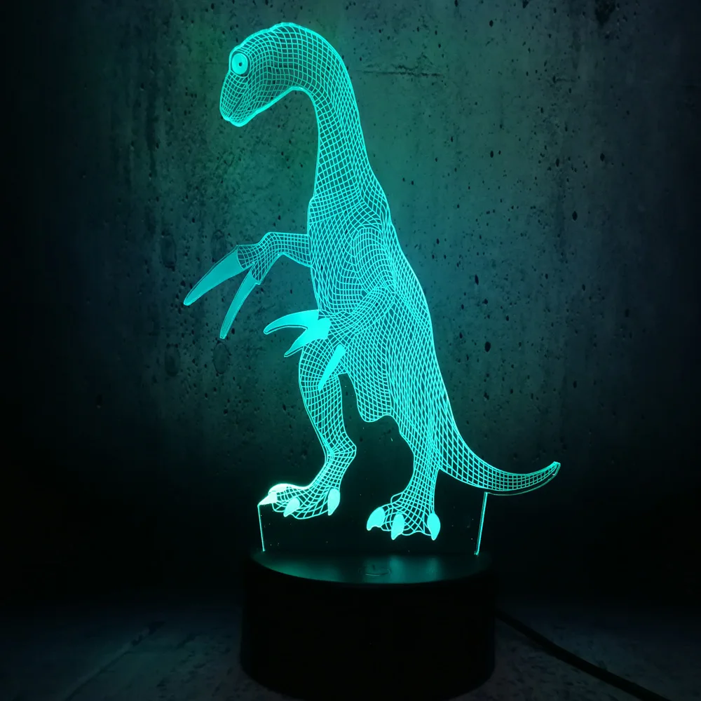 

Dinosaur Velociraptor standing 3D LED Lamp Figure Light Colorful Decoration Night Light kid teenager Gift children room decor