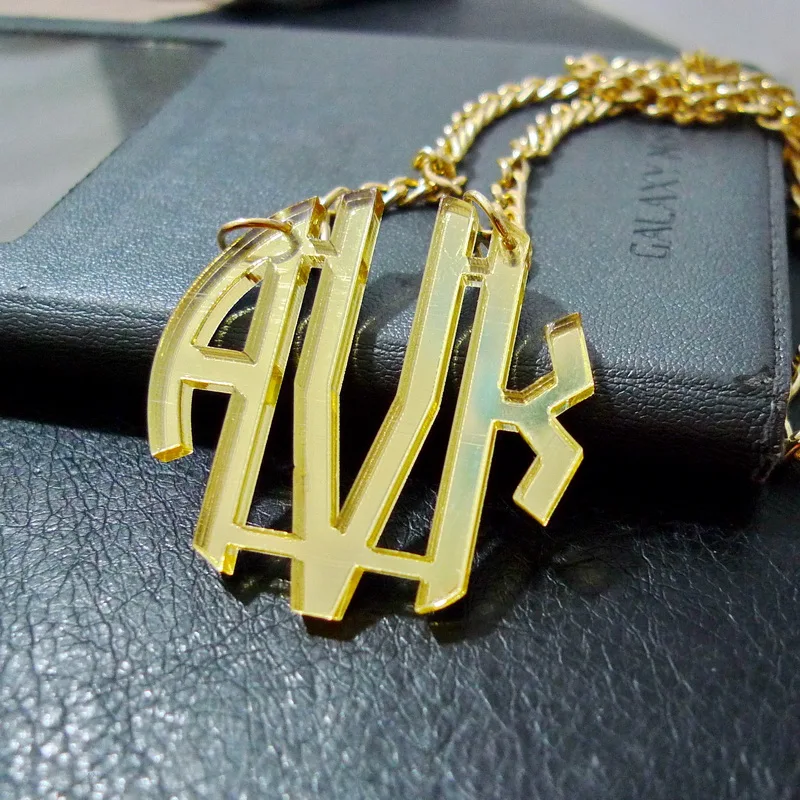 

Monogram Custom Letters Necklace Fashion Acrylic Jewelry