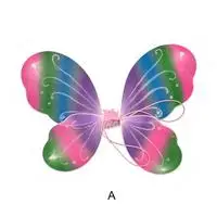 Colorful A Детский Цветной костюм для выступлений с крыльями бабочек, для сцены, детский цветной ангел, одежда для выступлений, аксессуары - Цвет: Colorful A