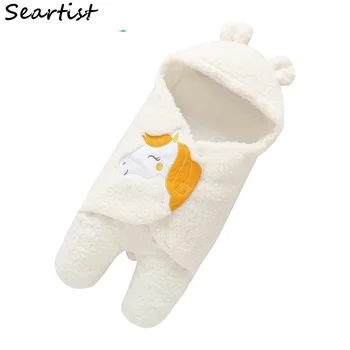 

baby envelop inbakeren winter wrap coral fluwelen pasgeboren him the deacon slaper zuigeling kinderwagen wrap quilt 25G
