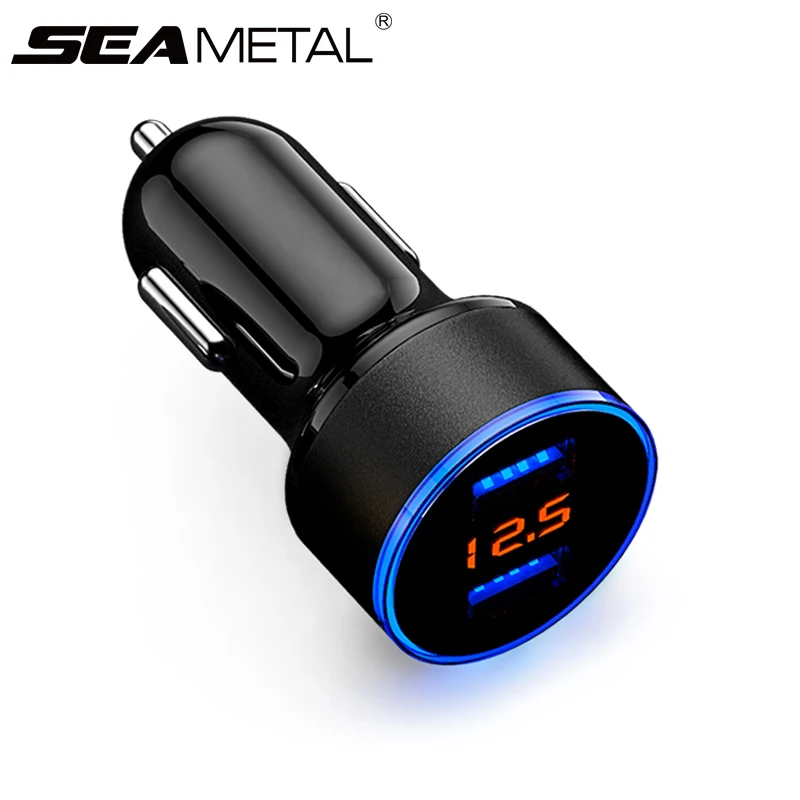 

Car USB Charger Cigarette Lighter Charge Voltage Display Fast Charger Car 12V-24V Quick Charge Auto Adapter electric Accessories