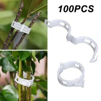 

100pcs/set Flexibility Vegetable Melon Plant Clip Plastic Tomato Holder Applicator Tie Folder Not Hurting Seedlings