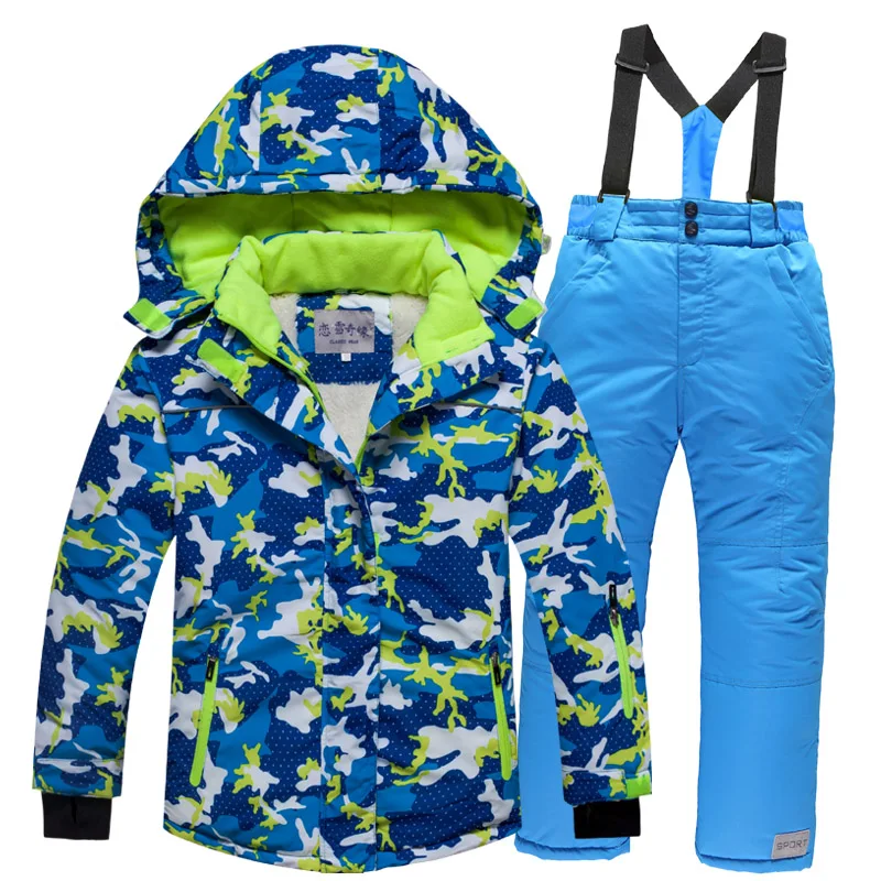 Детский лыжный костюм куртка для сноуборда детский зимний костюм ветронепроницаемая Водонепроницаемая теплая зимняя спортивная утолщенная Одежда для мальчиков и девочек