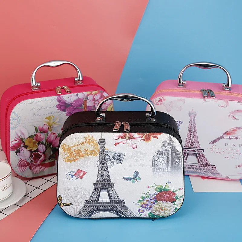 

Cosmetic Bag Large Capacity Cosmetic Case Beautiful Scenery of Cute Portable Storage Box makeup organizer