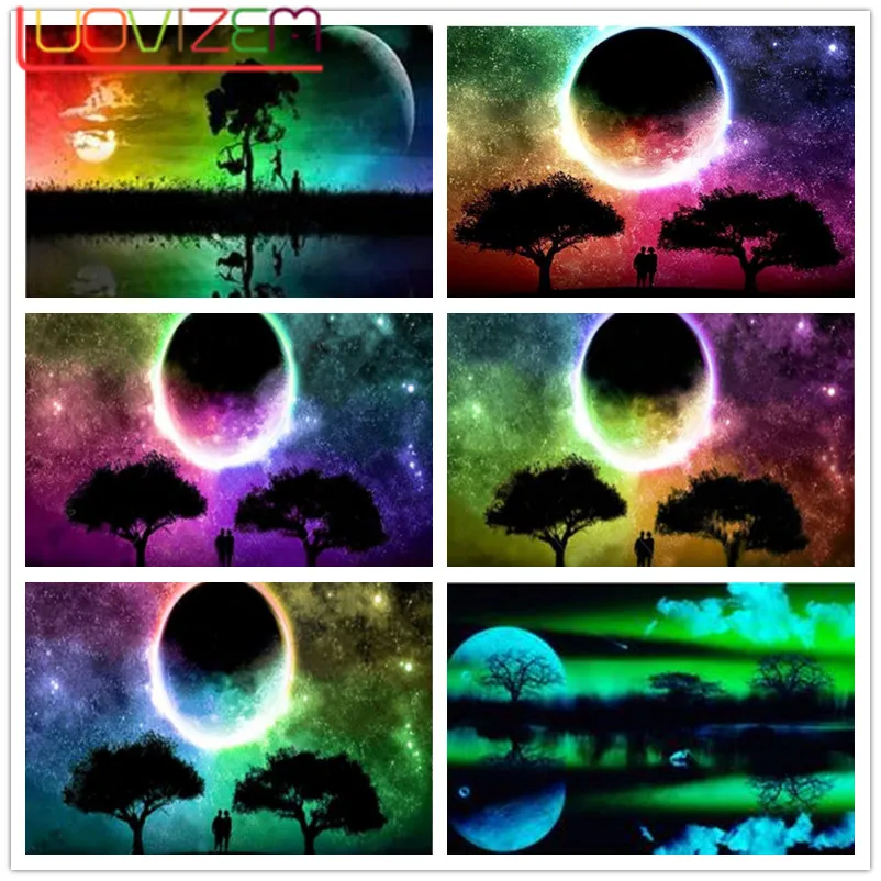 

Diamond paintings starry sky Mosaic Tree 5D DIY Full Square Diamond Rhinestone Embroidery Cross Stitch Home Decor Gift