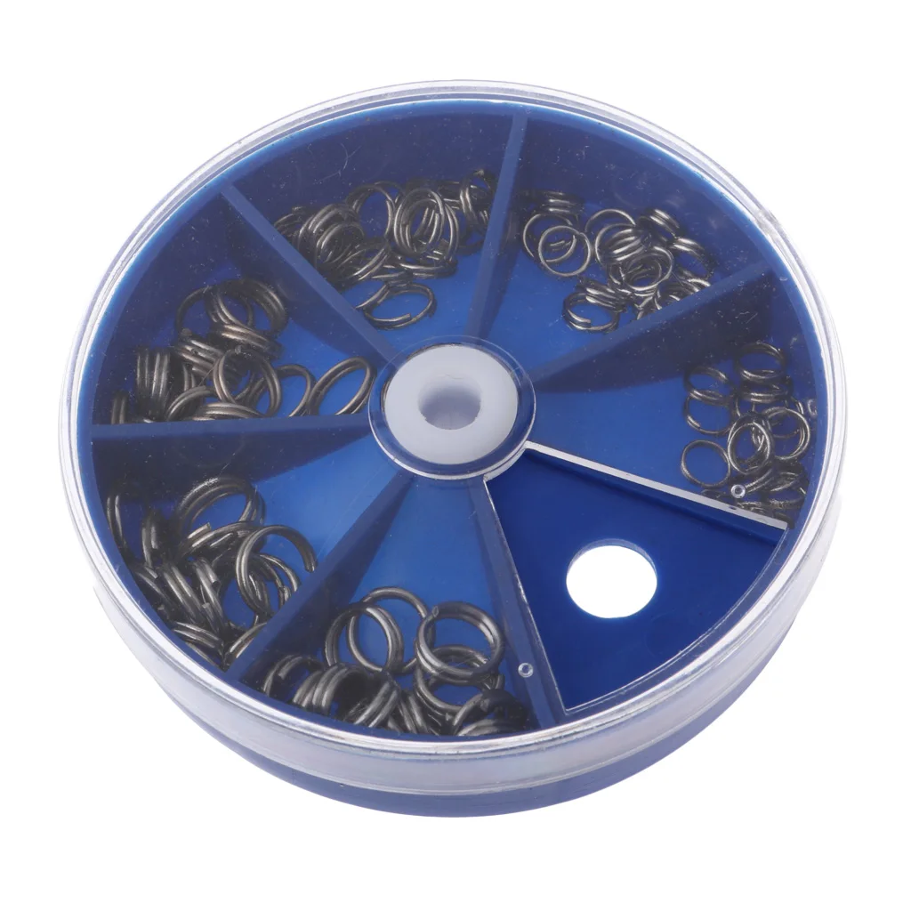 105 Pack/Box Stainless Steel Fishing Split Rings for Lures - Double Snap Loop Lure Connectors Lure split rings jump ring