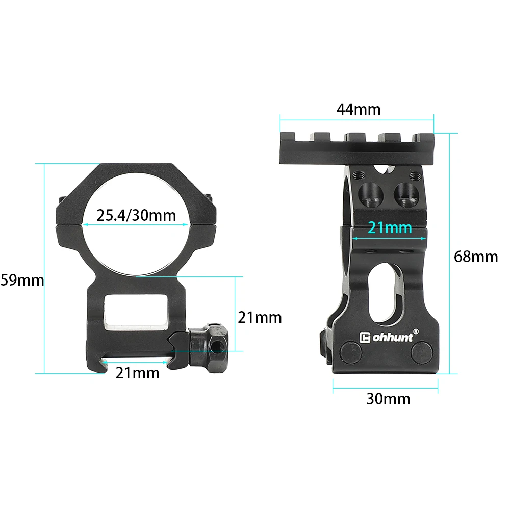 Ohhunt Тактический рок-твердый 25,4 мм 30 мм прицел Пикатинни кольца охотничьи оптические прицелы крепления с верхней рейкой для AK 47 AR15