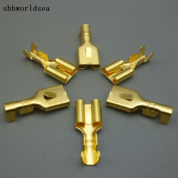 shhworldsea 2000PCS 6.3mm copper Crimp Terminal Female Spade Connector